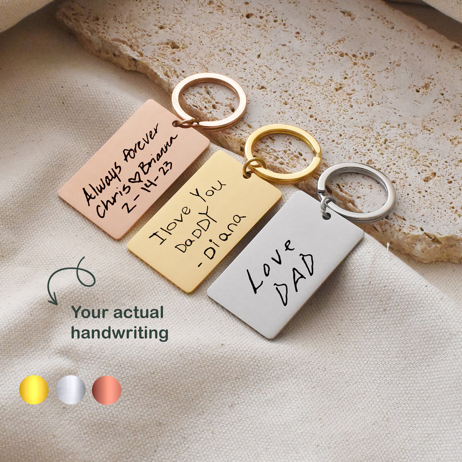 Custom Handwriting Keychain - Memorial Gift