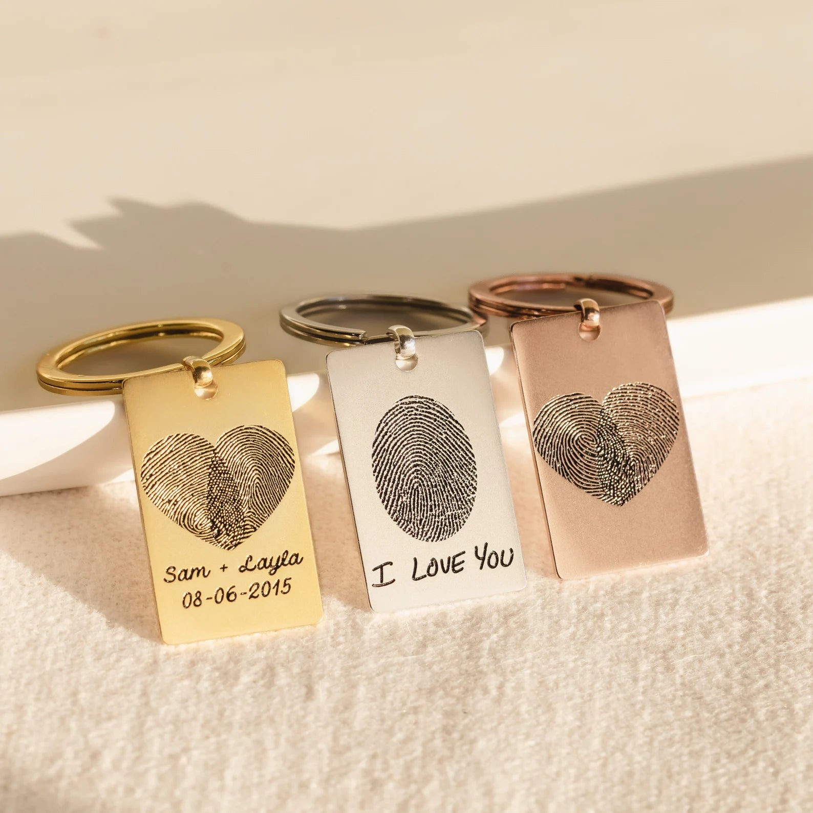 Personalized Fingerprint & Handwriting Keychain – A Meaningful Memorial Gift