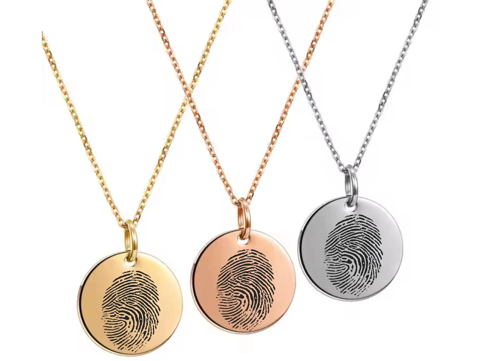 Fingerprint Name Necklace – A Custom Engraved Keepsake of Love - Round Shape Pendant