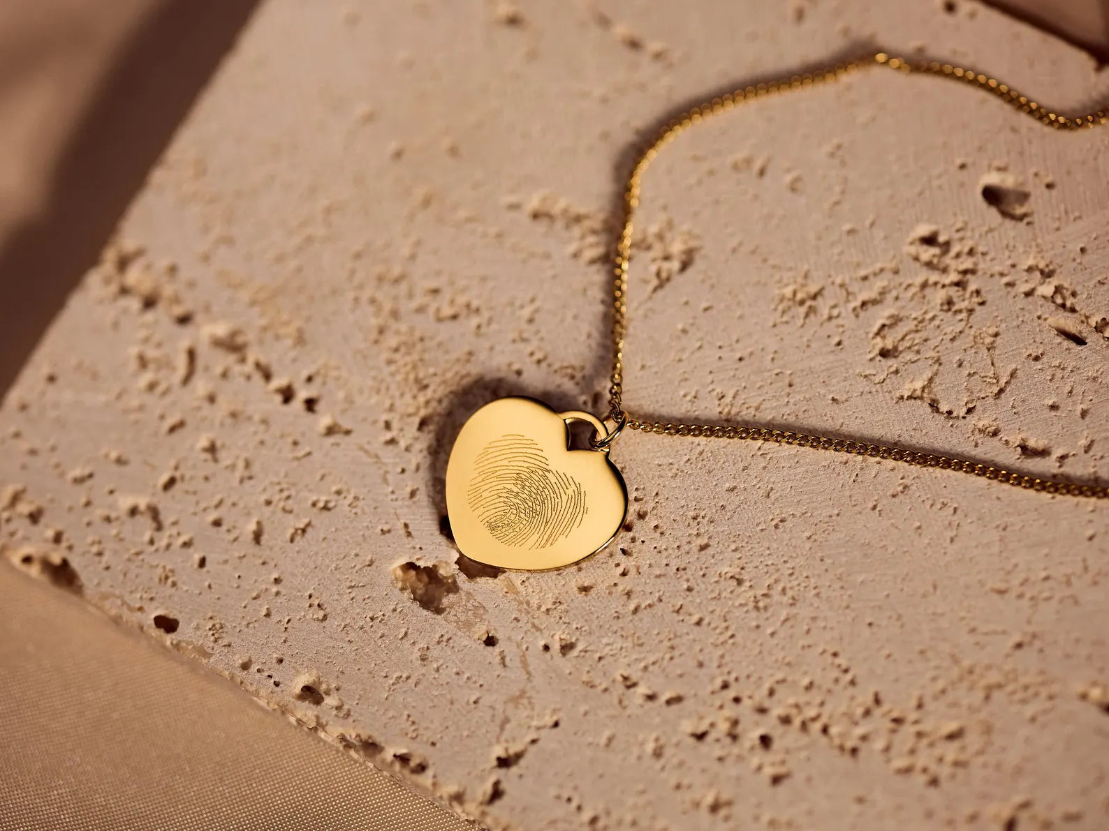 Fingerprint Name Necklace – A Custom Engraved Keepsake of Love - Heart Shape Pendant