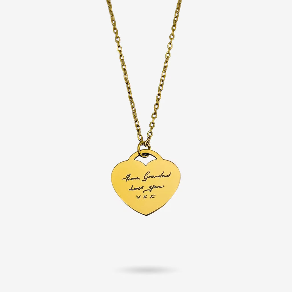 Custom Handwriting Necklace | A Timeless Keepsake Made Just for You | Heart Shape Pendant