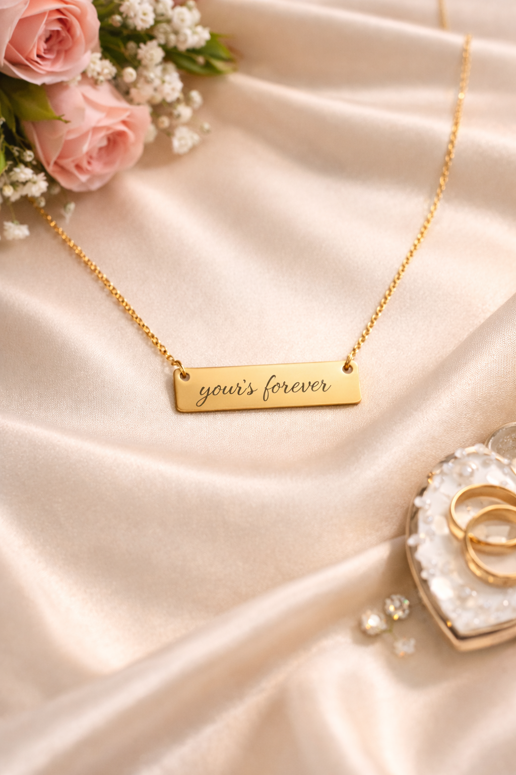 Custom Handwriting Necklace - Rectangle Flat Bar Pendant