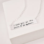 Custom Handwriting Necklace - Rectangle Flat Bar Pendant