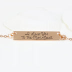 Custom Handwriting Necklace - Rectangle Flat Bar Pendant