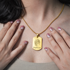 Fingerprint Name Necklace – A Custom Engraved Keepsake of Love - Round Shape Pendant