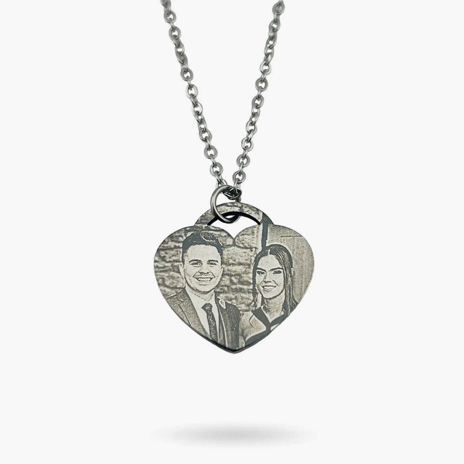 Personalised Photo Heart Necklace | Custom Portrait Necklace | Heart Shape Pendant