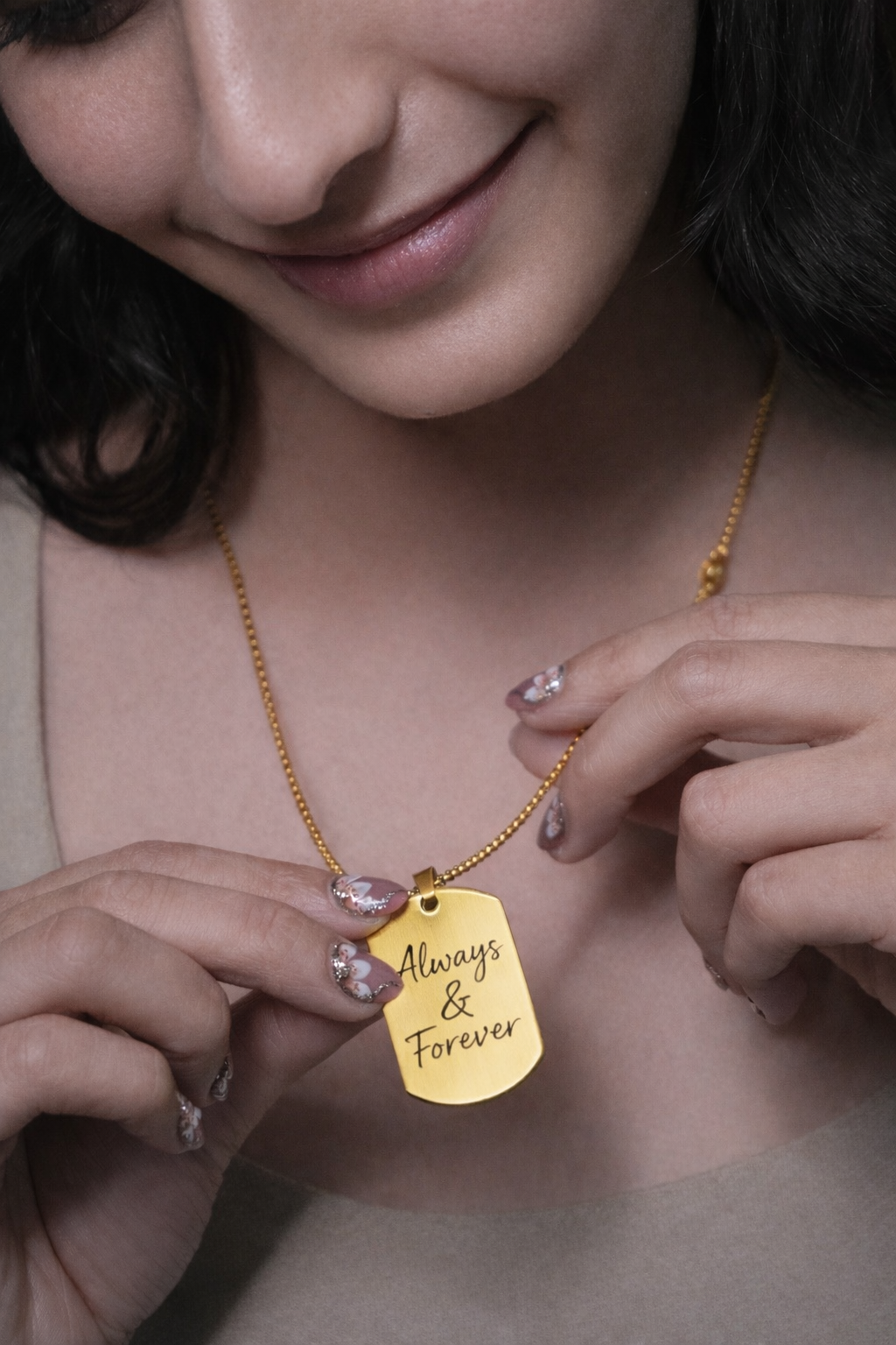 Custom Handwriting Necklace - Rectangle Shape Pendant