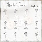 Personalized Birth Flower Necklace with Name – Custom Engraved Floral - Heart Shape Pendant