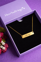 Custom Handwriting Necklace - Rectangle Flat Bar Pendant