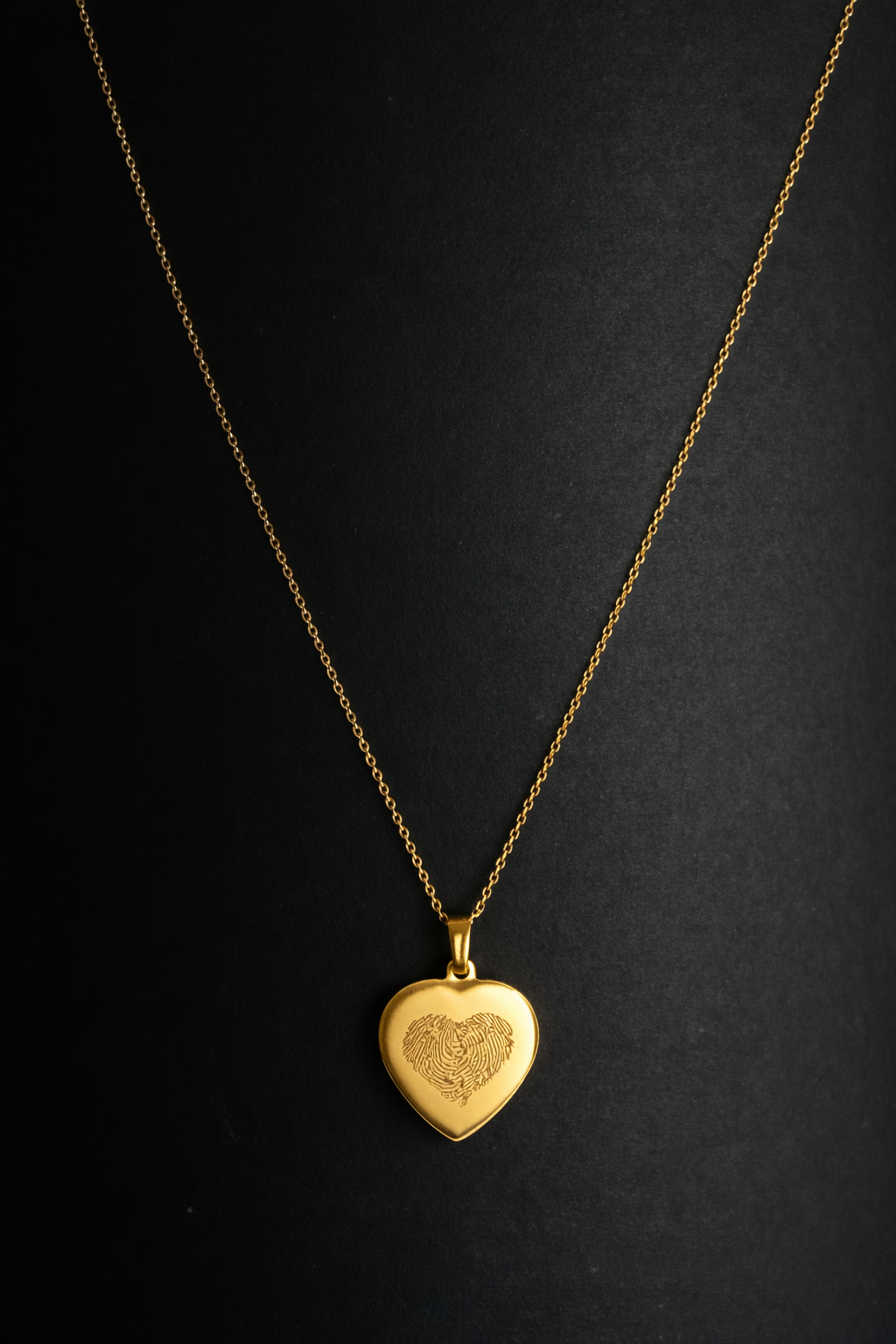 Fingerprint Name Necklace – A Custom Engraved Keepsake of Love - Heart Shape Pendant
