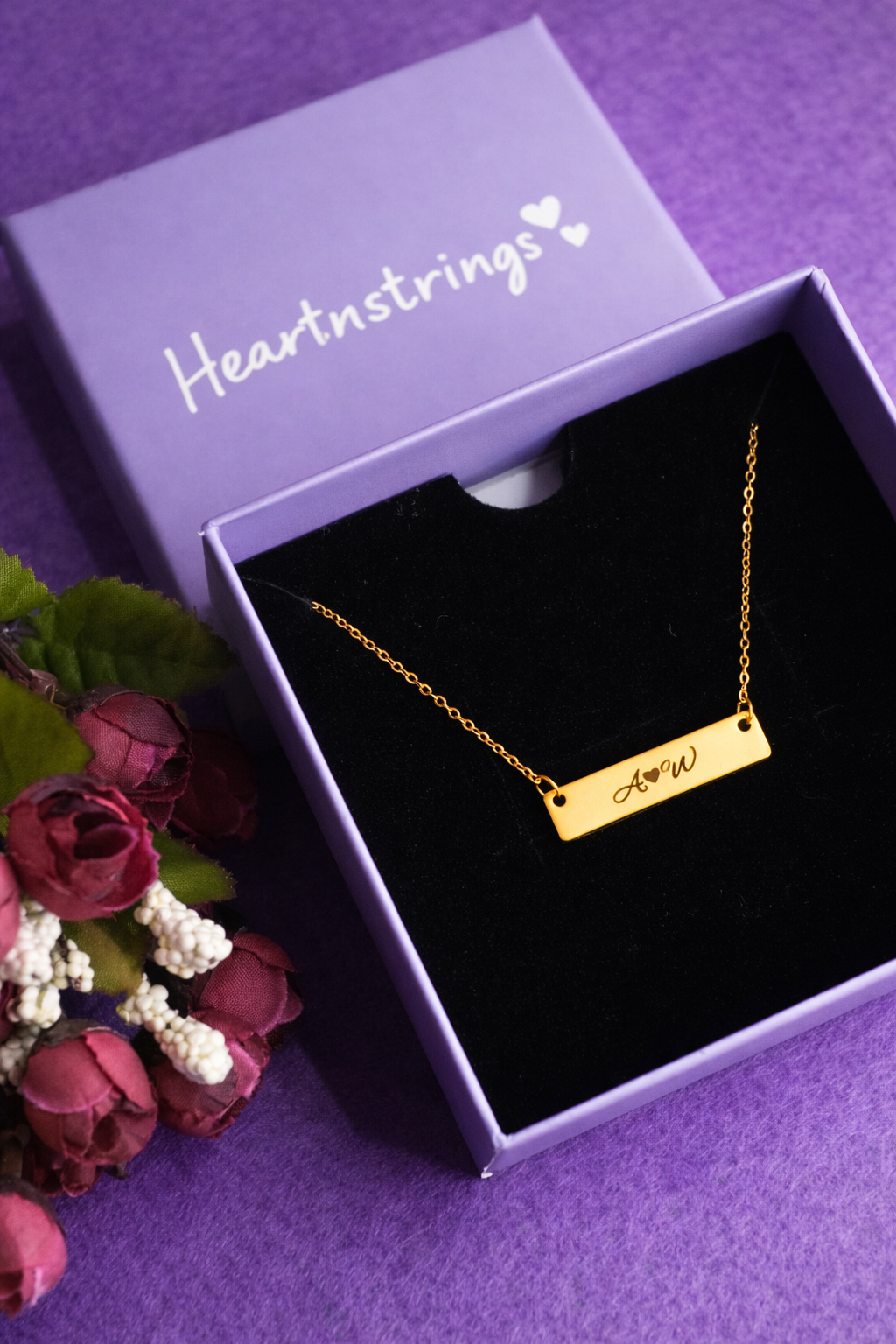 Custom Handwriting Necklace - Rectangle Flat Bar Pendant