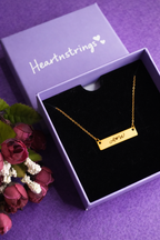 Custom Handwriting Necklace - Rectangle Flat Bar Pendant