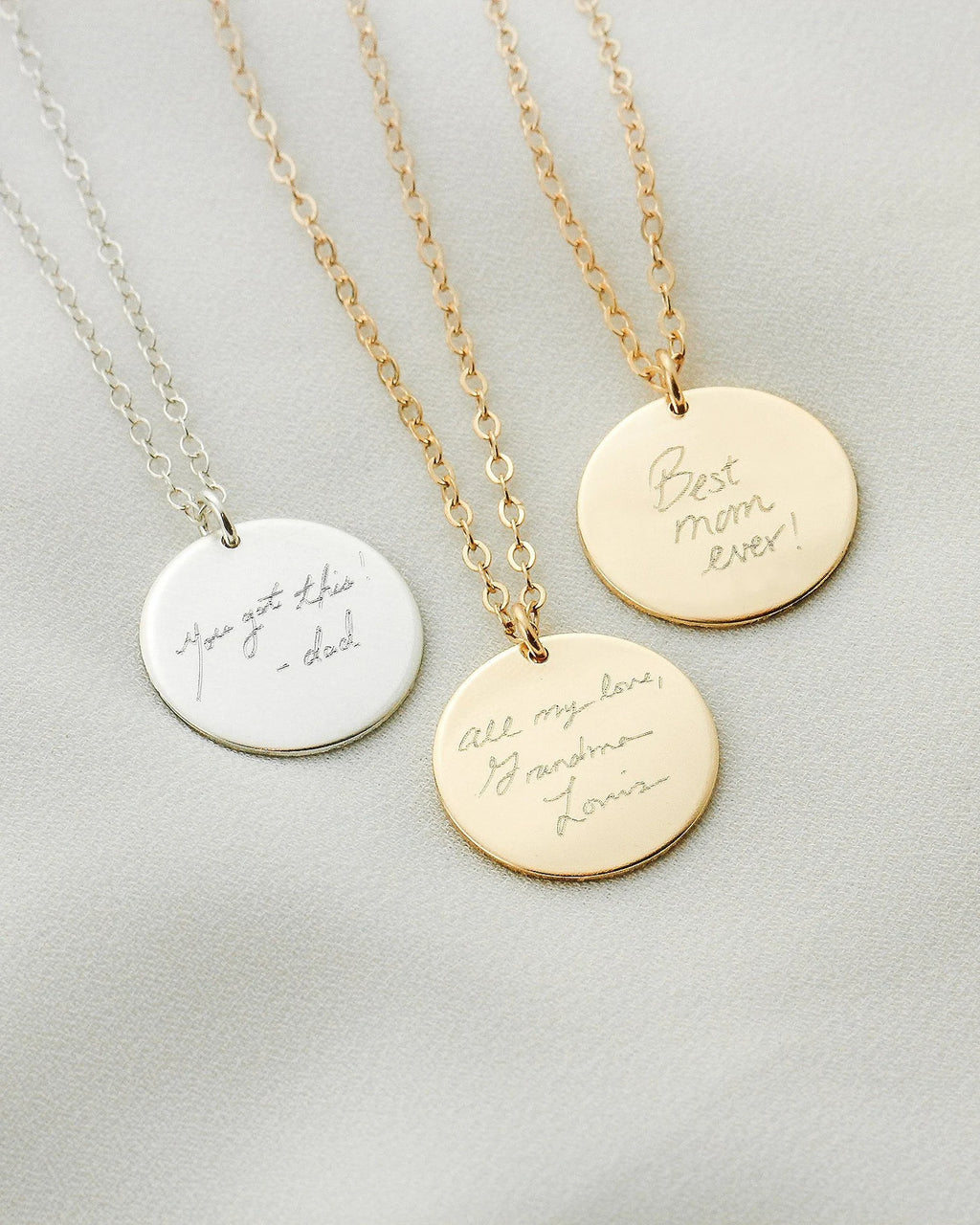 Custom Handwriting Necklace | A Timeless Keepsake Made Just for You | Round Shape Pendant